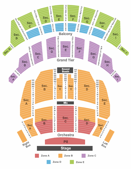 Seat Number Altria Theater Seating Chart