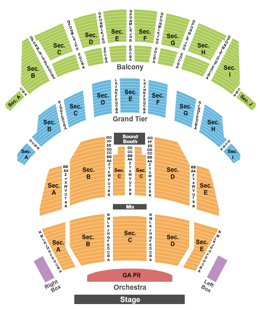 Riverwind Showplace Theater Seating Chart