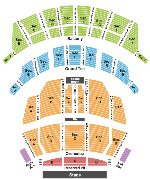 Altria Theater - Richmond Seating Chart: Endstage Reserved Pit
