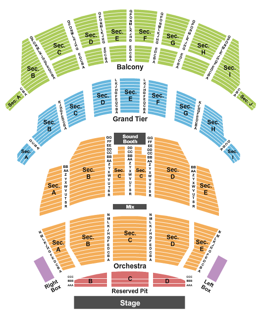 Altria Theater - Richmond Seating Chart: Endstage Reserved Pit
