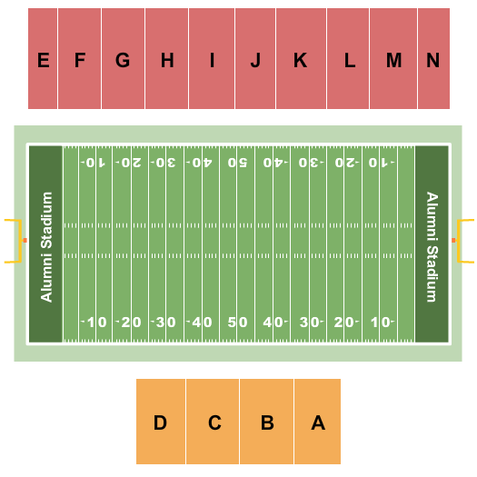 Alumni Stadium at Delaware State Map