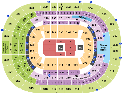 Benchmark International Arena Seating Chart: Center Stage 2