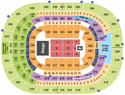 Benchmark International Arena Seating Chart: Endstage 8