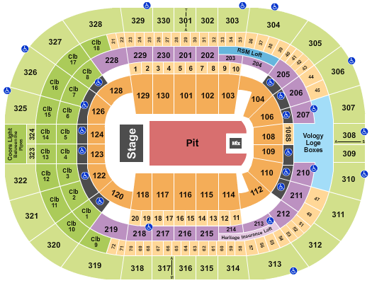 Benchmark International Arena Seating Chart: Endstage Full Pit