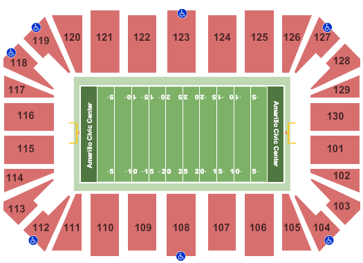 Amarillo Civic Center Seating Chart: Football 2