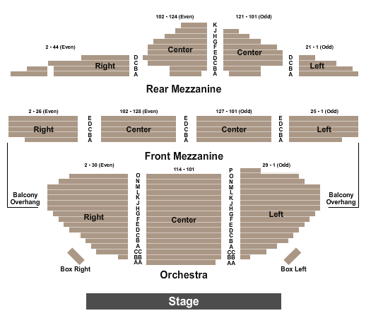 Ambassador Theatre - NY Seating Chart: EndStage