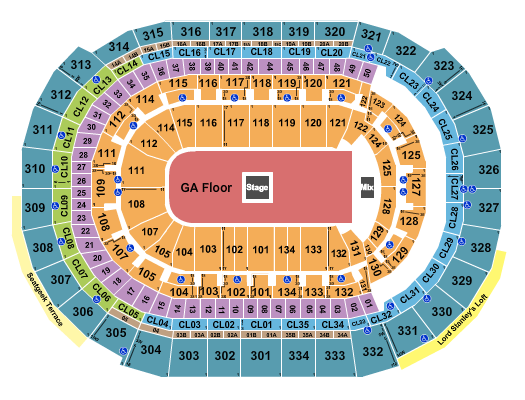 Amerant Bank Arena Seating Chart: Center Stage GA Floor