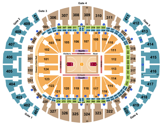 AmericanAirlines Arena Seating Chart: Basketball