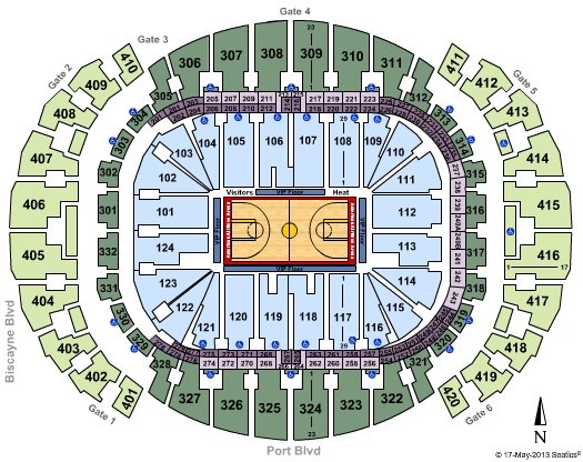American Airlines Arena Seating Map