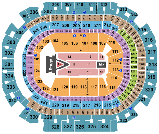 American Airlines Center Seating Chart: Aerosmith 2023