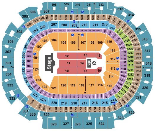 American Airlines Center Seating Chart: Aventura