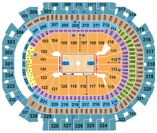 American Airlines Center Seating Chart: Basketball