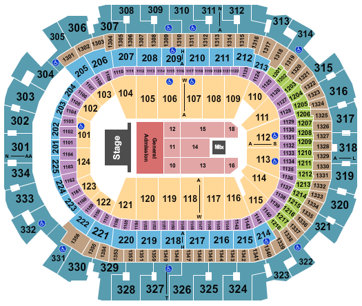American Airlines Center Seating Chart: Bruce Springsteen