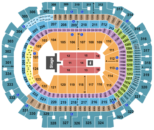 American Airlines Center Seating Chart: Bryan Adams