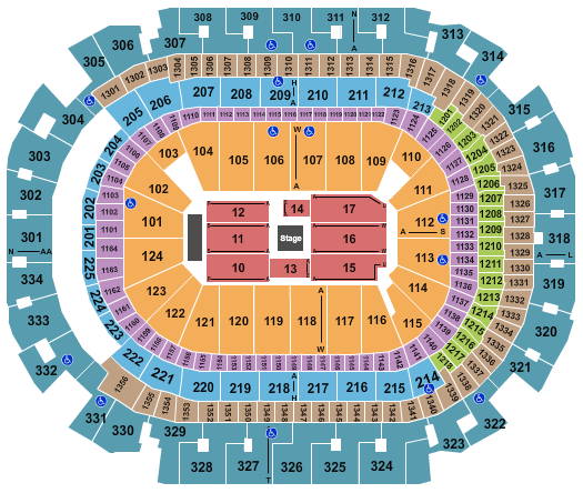 American Airlines Center Seating Chart: Center Stage 3