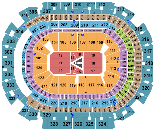 American Airlines Center Seating Chart: Center Stage 2