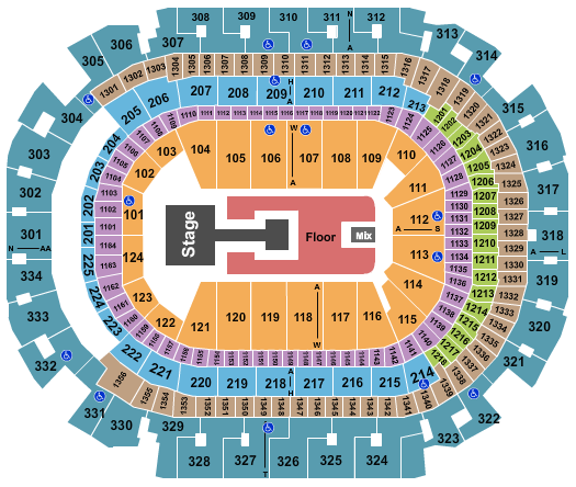 American Airlines Center Seating Chart: Dua Lipa