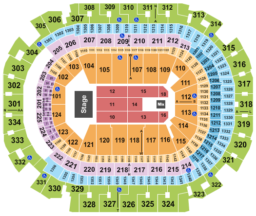 American Airlines Center Seating Chart: Endstage 3