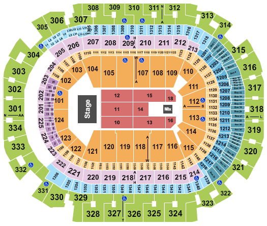 American Airlines Center Seating Chart: Endstage 3