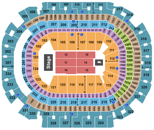 American Airlines Center Seating Chart: Endstage 5