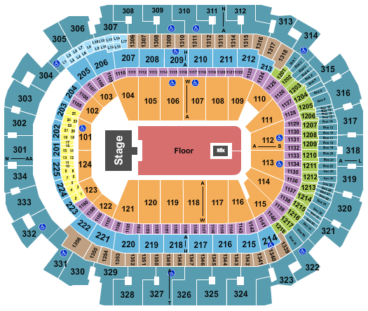 American Airlines Center Seating Chart: Endstage GA Floor