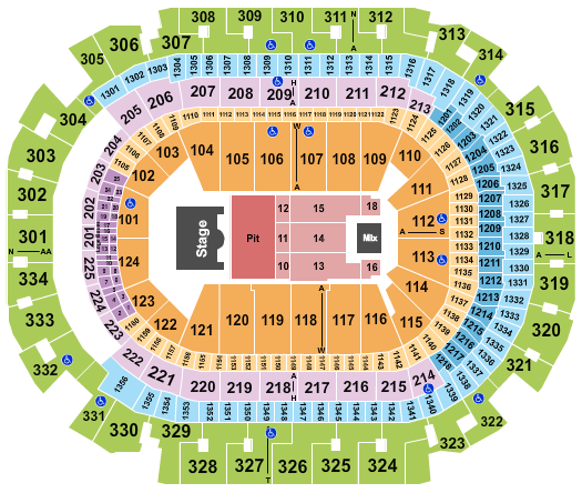 American Airlines Center Seating Chart: Endstage GA Pit 2