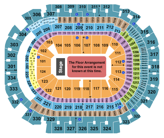 American Airlines Center Seating Chart: Generic Floor
