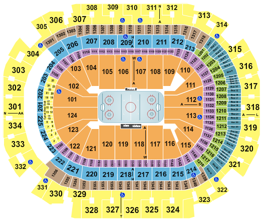 American Airlines Center Seating Chart: Hockey