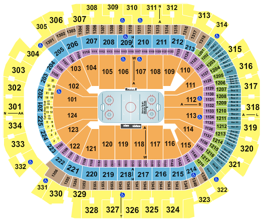 American Airlines Center Seating Chart: Hockey