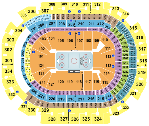 American Airlines Center Seating Chart: Hockey