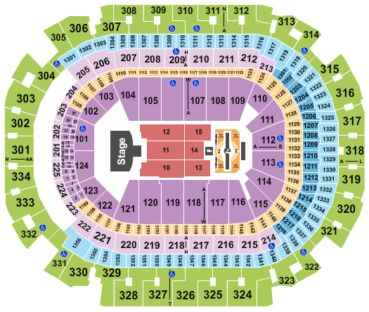 American Airlines Center Seating Chart: Justin Timberlake