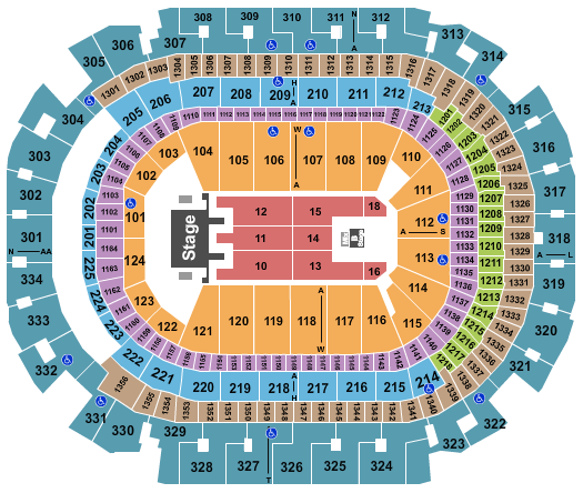 American Airlines Center Seating Chart: Mana