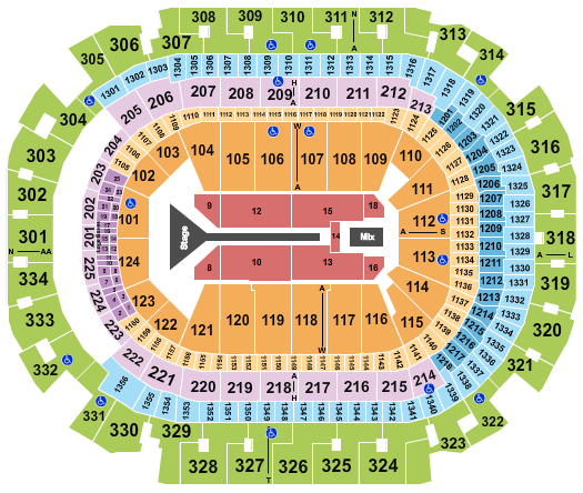 American Airlines Center Seating Chart: Maroon 5