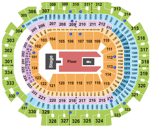 American Airlines Center Seating Chart: NF