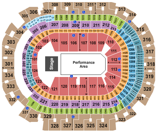 American Airlines Center Seating Chart: Open Floor