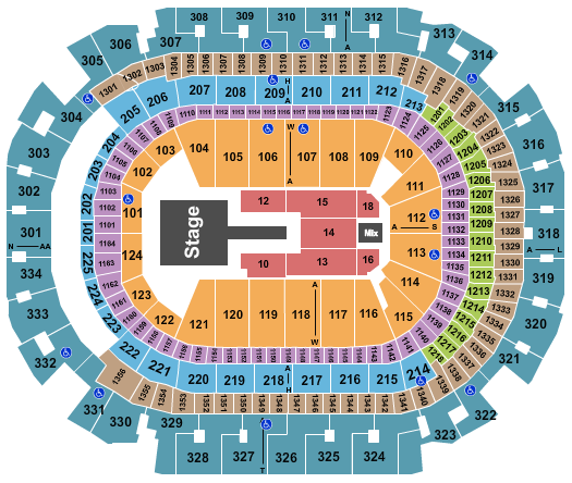 American Airlines Center Seating Chart: Shakira