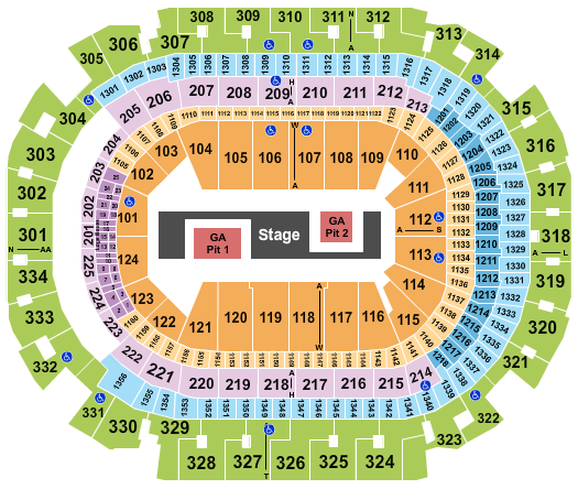 American Airlines Center Seating Chart: TWICE