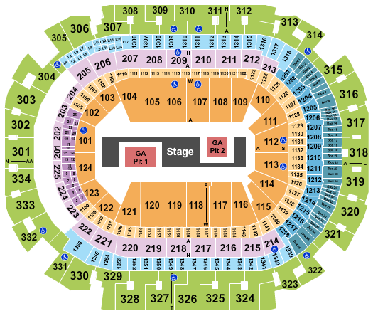 American Airlines Center Seating Chart: TWICE