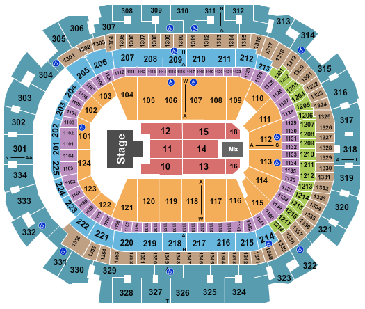 American Airlines Center Seating Chart: Wild 'N Out