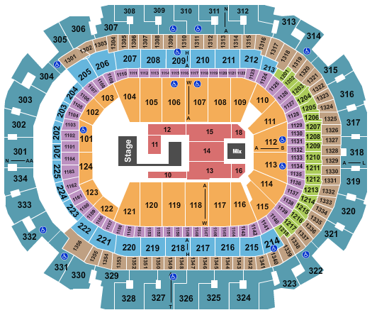 American Airlines Center Seating Chart: XG