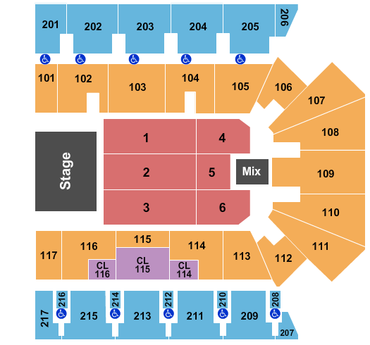American Bank Center Seating Chart: EndStage 2