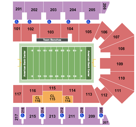 American Bank Center Seating Chart: Indoor Football
