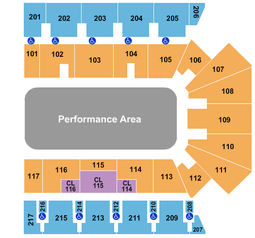 American Bank Center Seating Chart: Performance Area