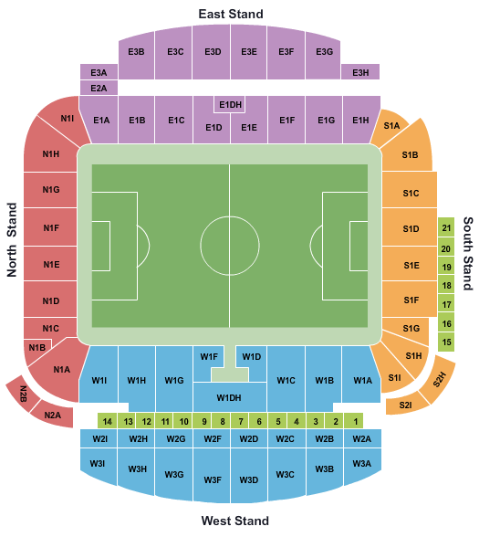 American Express Community Stadium Seating Chart: Soccer