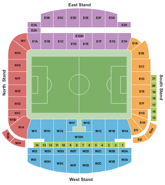 American Express Community Stadium Seating Chart: Soccer - Static