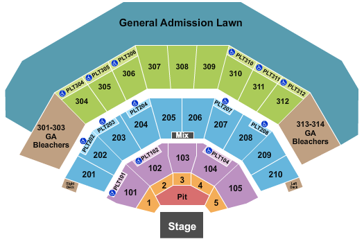 American Family Insurance Amphitheater Seating Chart: Endstage Pit & Bleachers