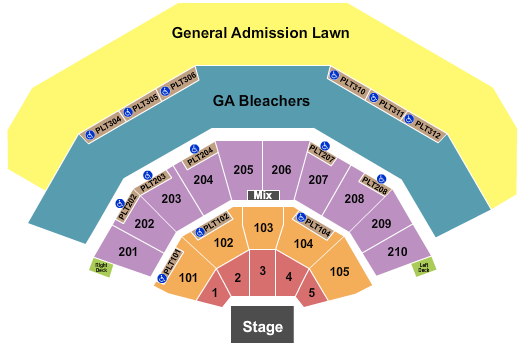 American Family Insurance Amphitheater Seating Chart: Endstage GA Lawn/Bleachers