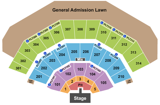 American Family Insurance Amphitheater Seating Chart: Endstage Pit with Catwalk