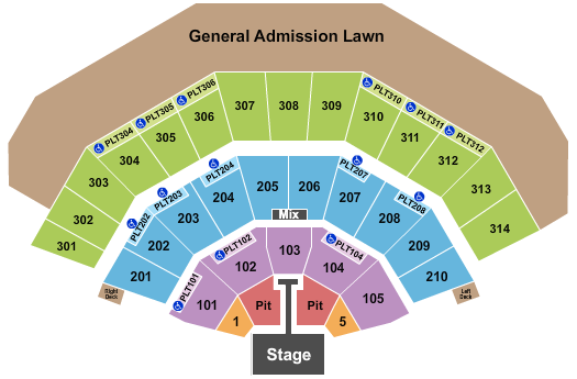 American Family Insurance Amphitheater Seating Chart: Endstage Pit with Catwalk