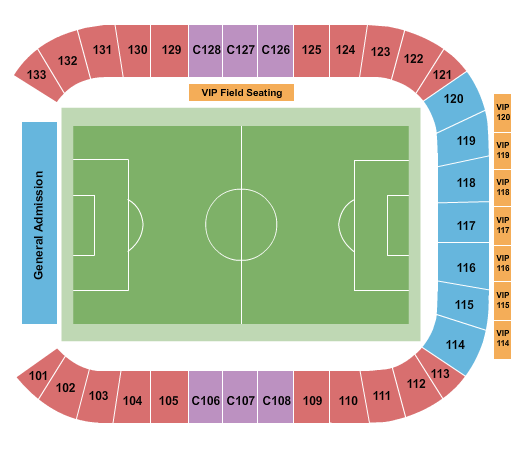 American Legion Memorial Stadium Seating Chart: Soccer